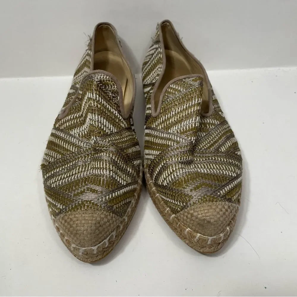 Stuart Weitzman Embroidered Espadrille Flats